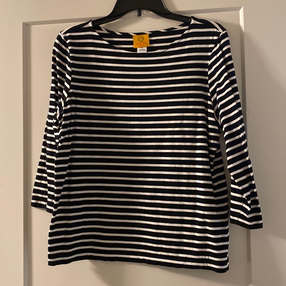 Striped cotton long sleeved t-shirt